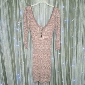Free People ❤️ Mauve Fitted Sweater Dress